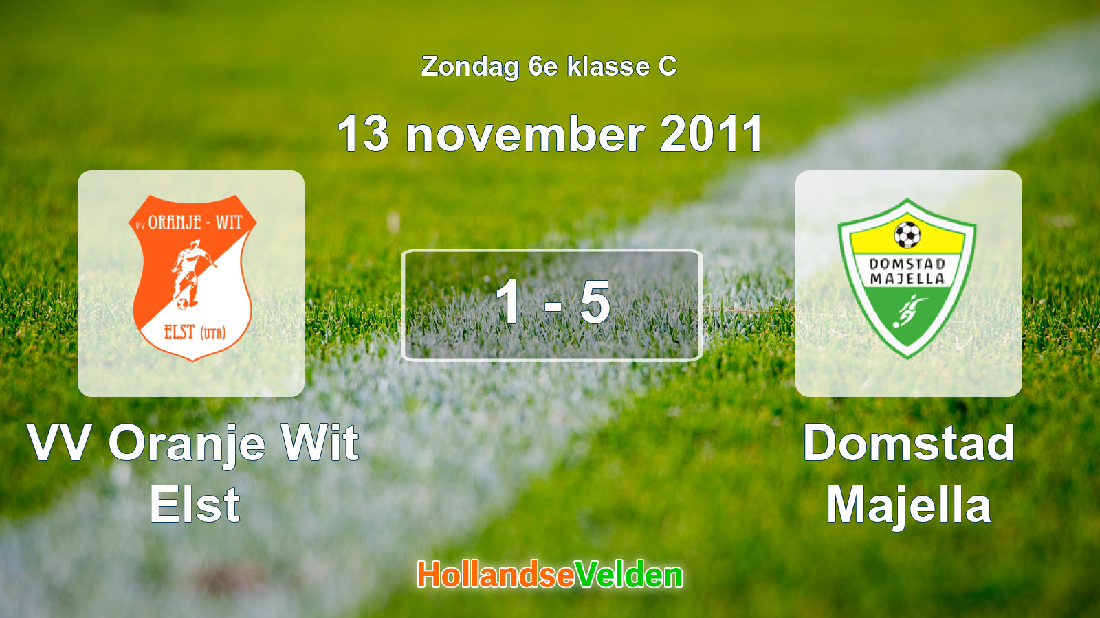 Gespeelde wedstrijd: VV Oranje Wit Elst - Domstad Majella 1 - 5 (13 november 2011)