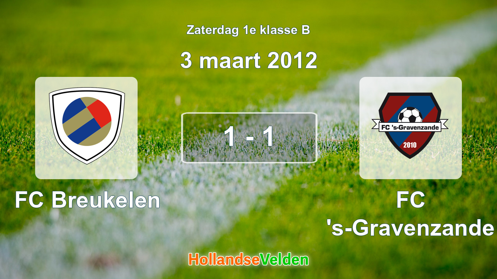 Gespeelde wedstrijd: FC Breukelen - FC 's-Gravenzande 1 - 1 (3 maart 2012)