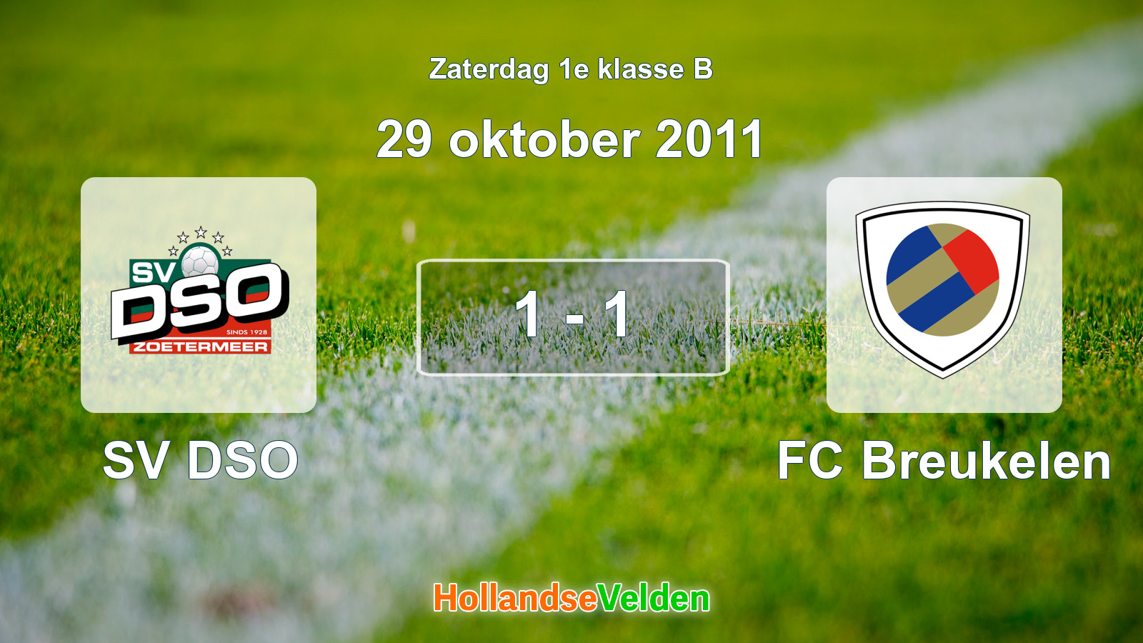 Gespeelde wedstrijd: SV DSO - FC Breukelen 1 - 1 (29 oktober 2011)