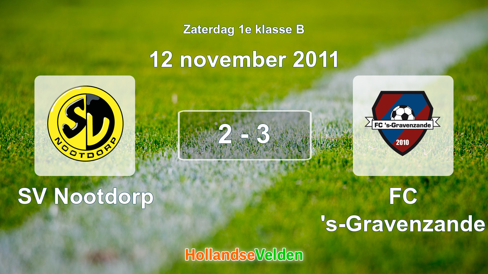 Gespeelde wedstrijd: SV Nootdorp - FC 's-Gravenzande 2 - 3 (12 november 2011)