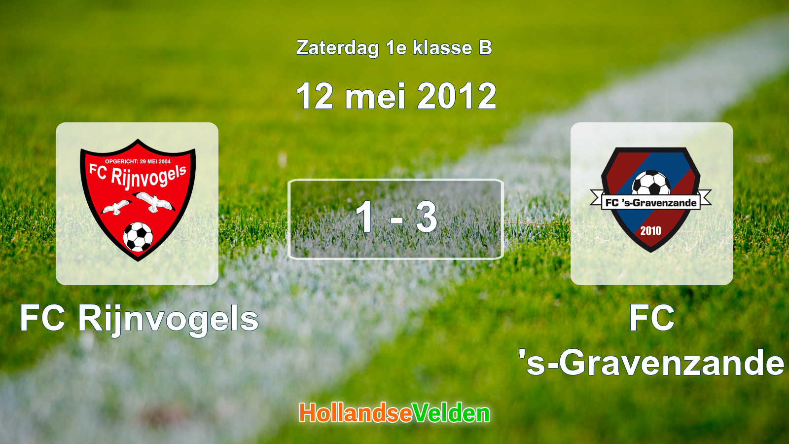 Gespeelde wedstrijd: FC Rijnvogels - FC 's-Gravenzande 1 - 3 (12 mei 2012)