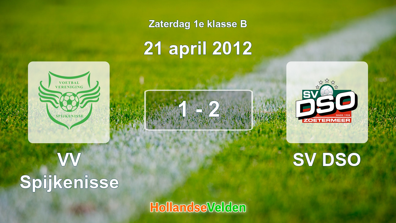 Gespeelde wedstrijd: VV Spijkenisse - SV DSO 1 - 2 (21 april 2012)