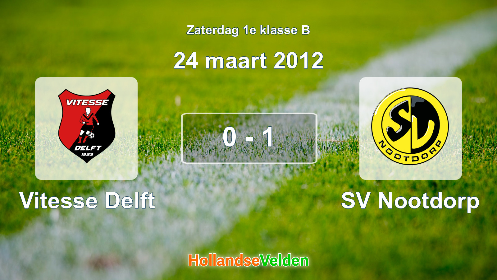 Gespeelde wedstrijd: Vitesse Delft - SV Nootdorp 0 - 1 (24 maart 2012)