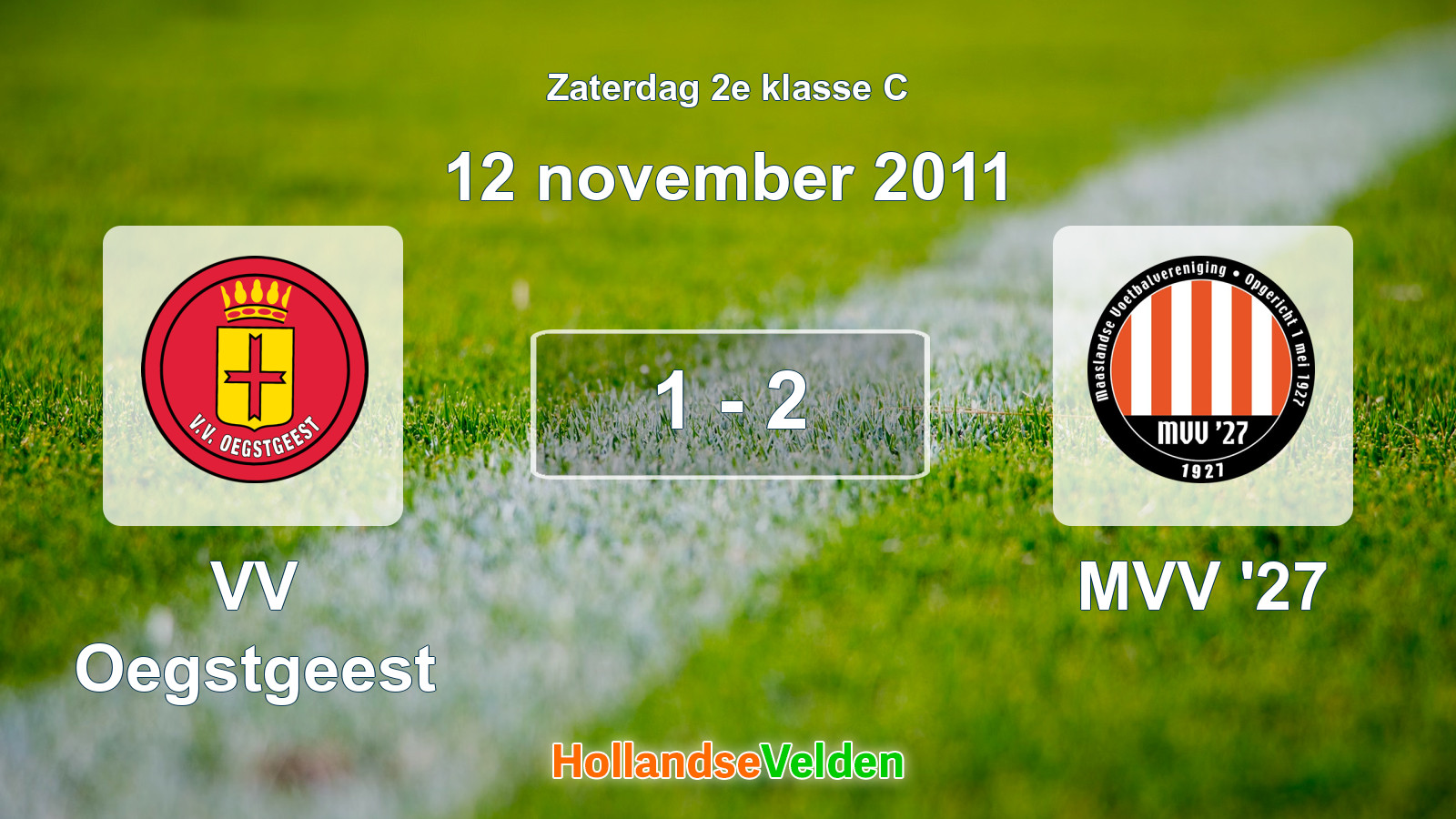 Gespeelde wedstrijd: VV Oegstgeest - MVV '27 1 - 2 (12 november 2011)