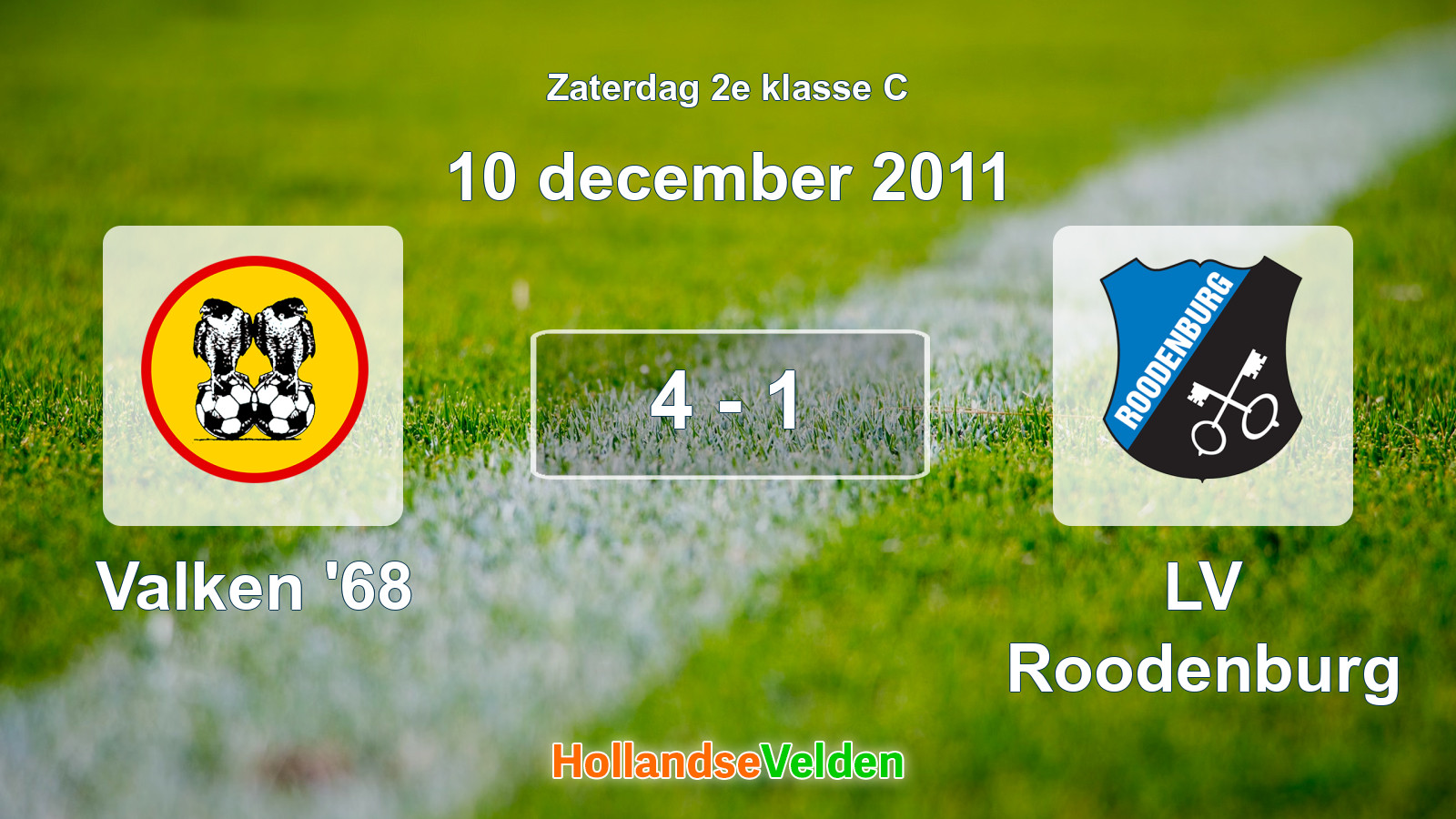 Gespeelde wedstrijd: Valken '68 - LV Roodenburg 4 - 1 (10 december 2011)