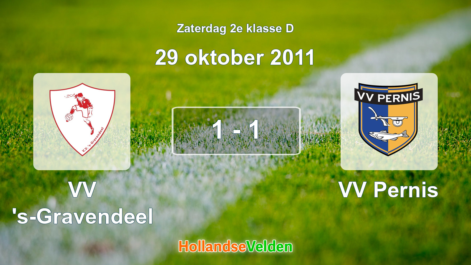 Gespeelde wedstrijd: VV 's-Gravendeel - VV Pernis 1 - 1 (29 oktober 2011)