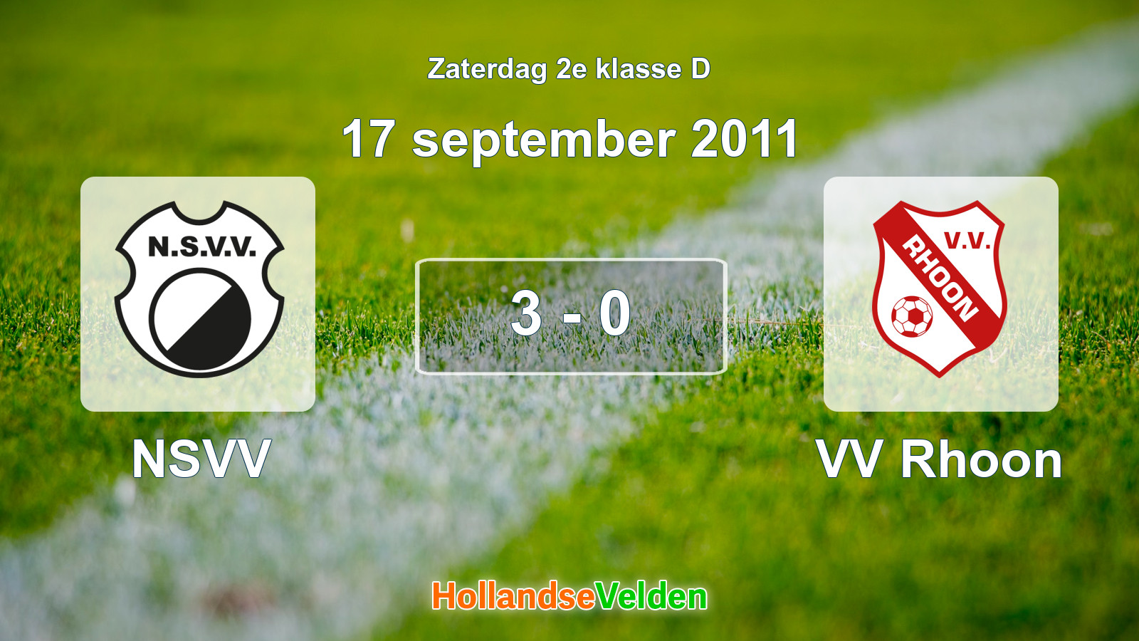 Gespeelde wedstrijd: NSVV - VV Rhoon 3 - 0 (17 september 2011)