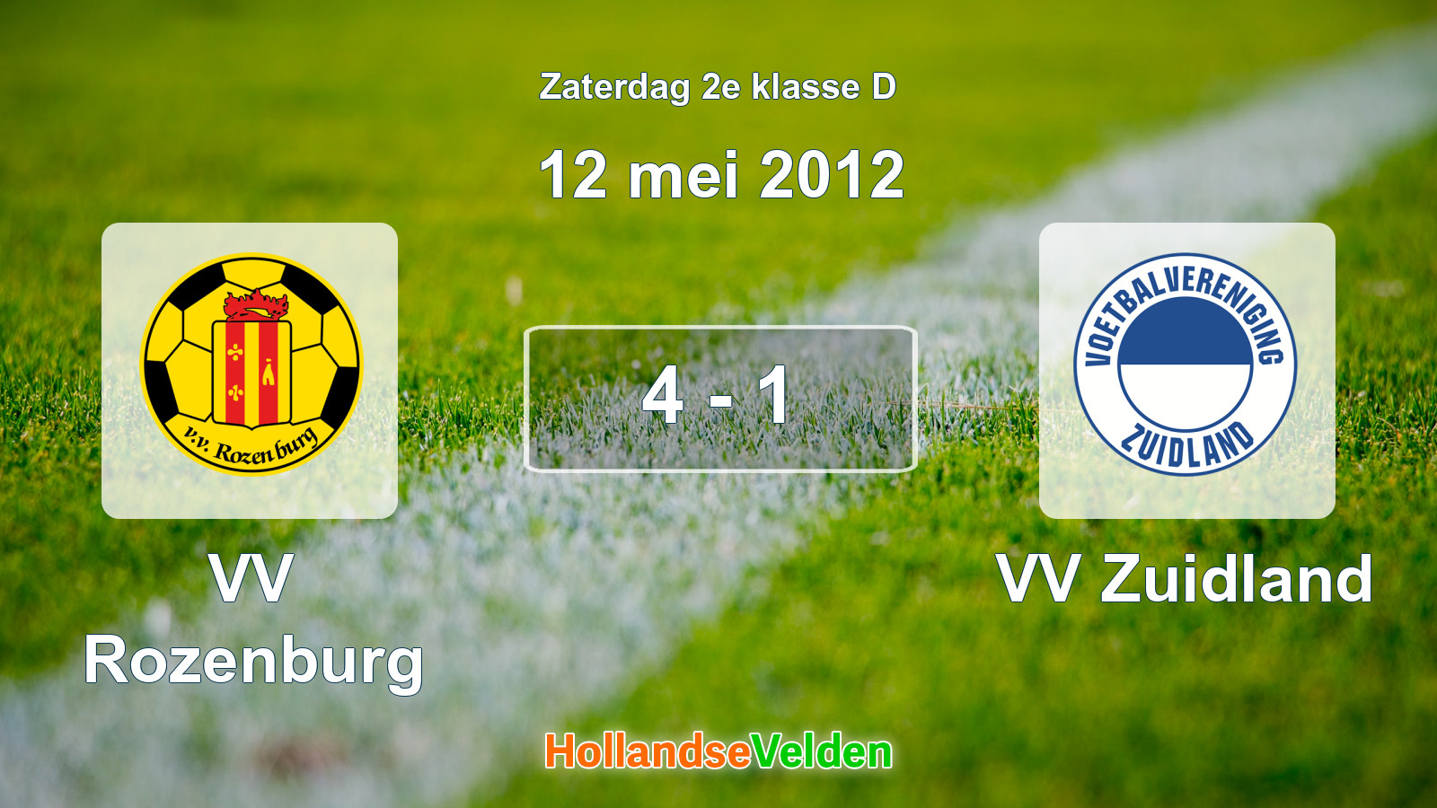 Gespeelde wedstrijd: VV Rozenburg - VV Zuidland 4 - 1 (12 mei 2012)
