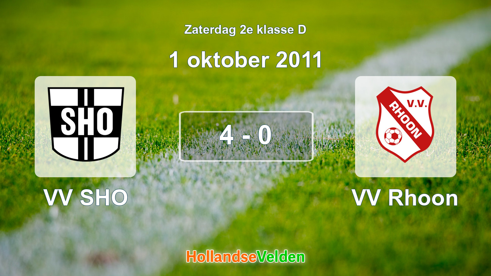 Gespeelde wedstrijd: VV SHO - VV Rhoon 4 - 0 (1 oktober 2011)