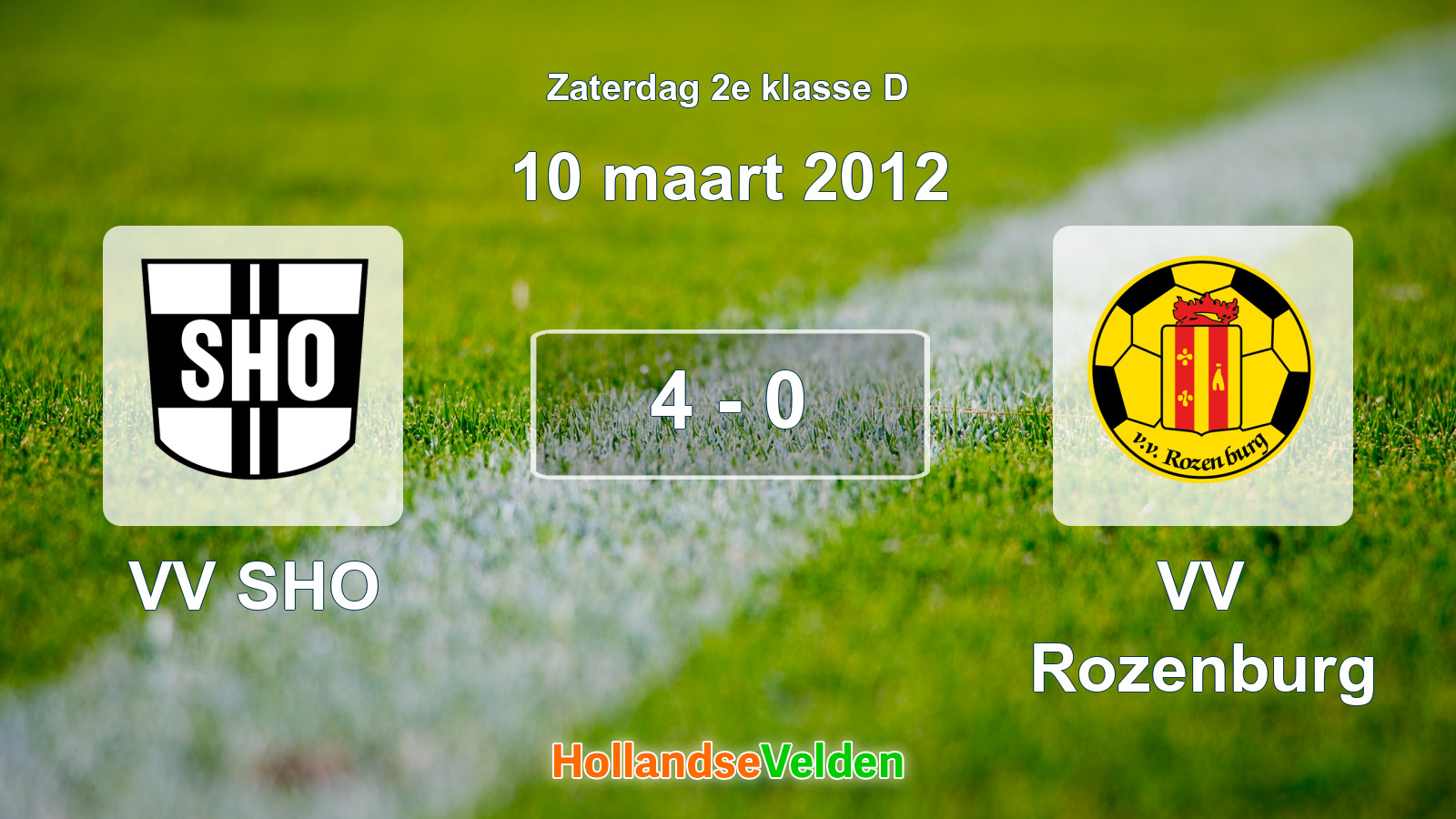 Gespeelde wedstrijd: VV SHO - VV Rozenburg 4 - 0 (10 maart 2012)