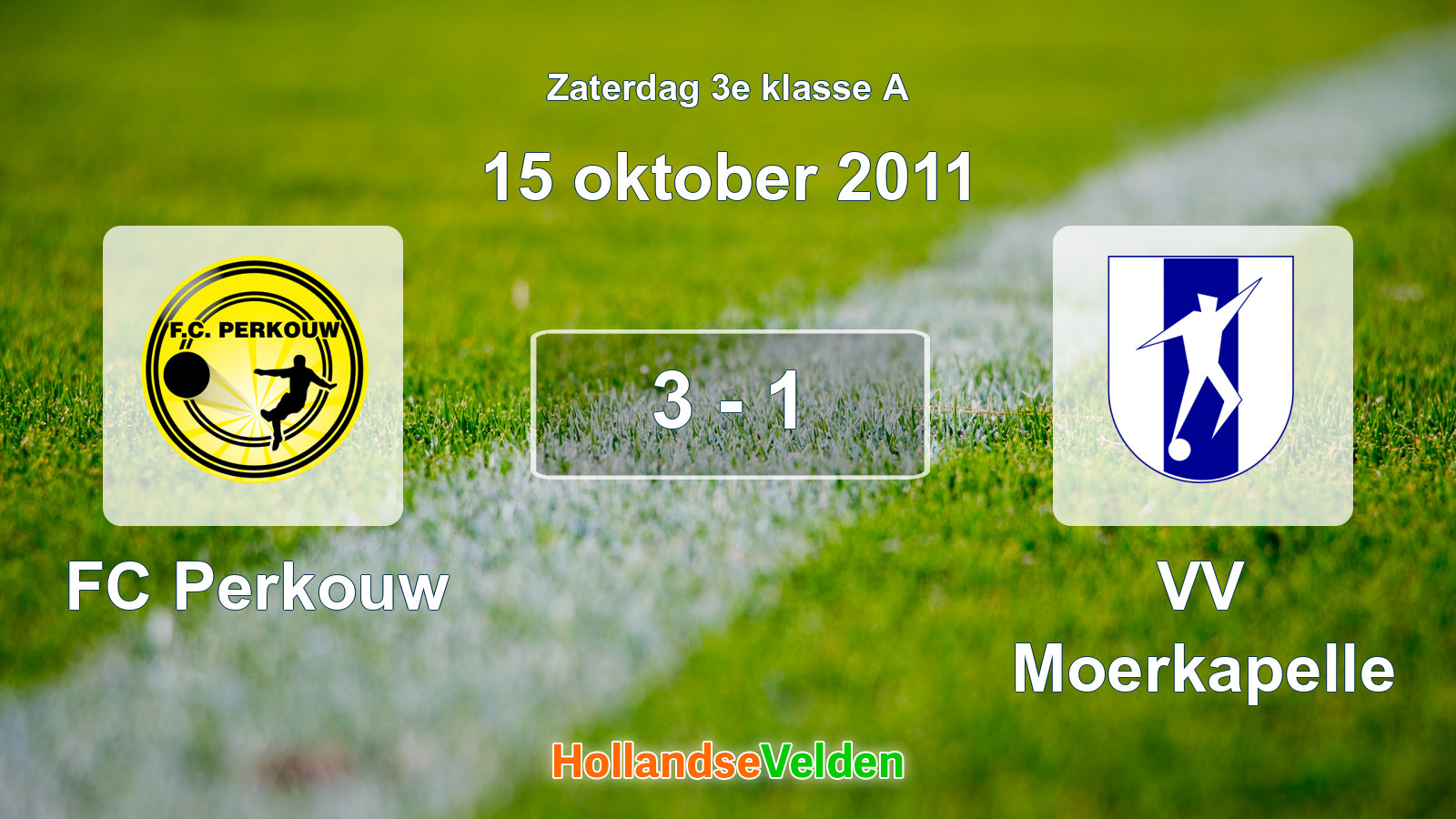 Gespeelde wedstrijd: FC Perkouw - VV Moerkapelle 3 - 1 (15 oktober 2011)