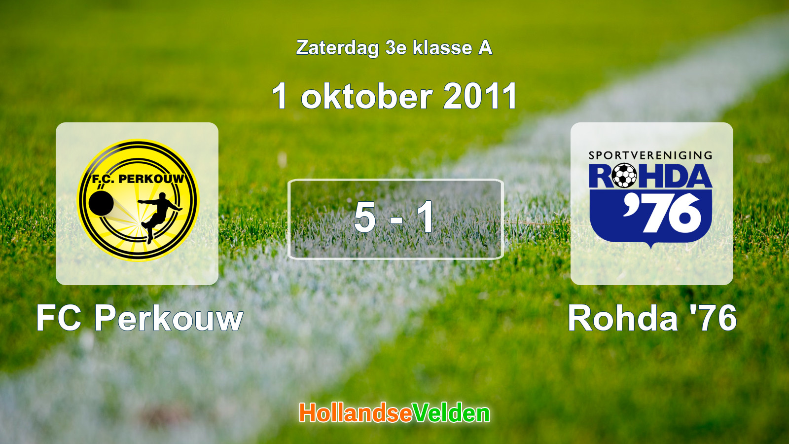 Gespeelde wedstrijd: FC Perkouw - Rohda '76 5 - 1 (1 oktober 2011)