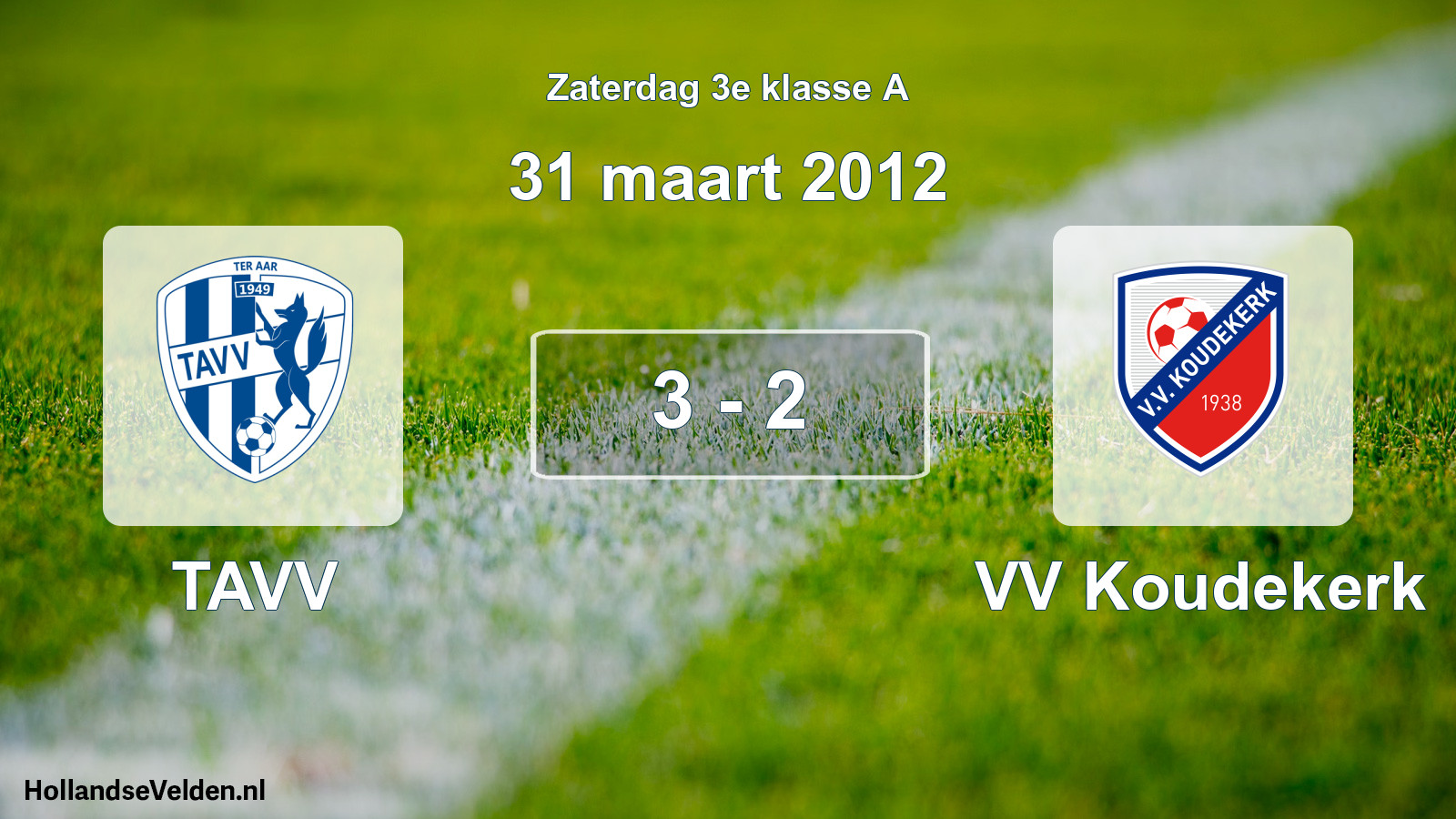Gespeelde wedstrijd: TAVV - VV Koudekerk 3 - 2 (31 maart 2012)