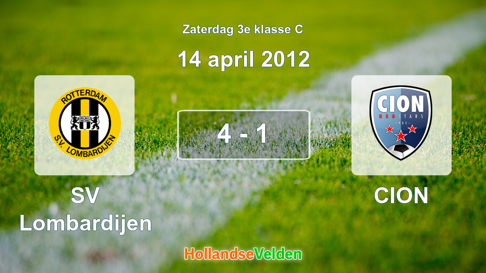 Gespeelde wedstrijd: SV Lombardijen - CION 4 - 1 (14 april 2012)