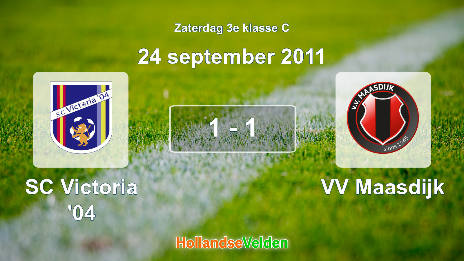 Gespeelde wedstrijd: SC Victoria '04 - VV Maasdijk 1 - 1 (24 september 2011)