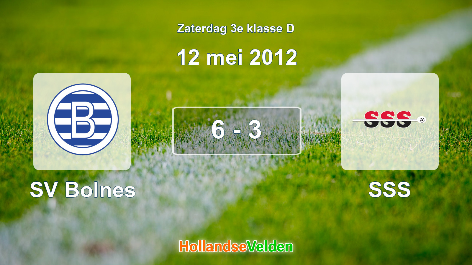 Gespeelde wedstrijd: SV Bolnes - SSS 6 - 3 (12 mei 2012)