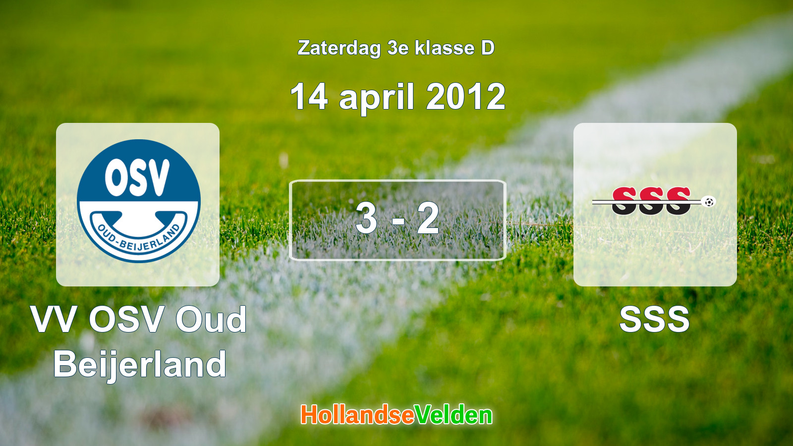 Gespeelde wedstrijd: VV OSV Oud Beijerland - SSS 3 - 2 (14 april 2012)