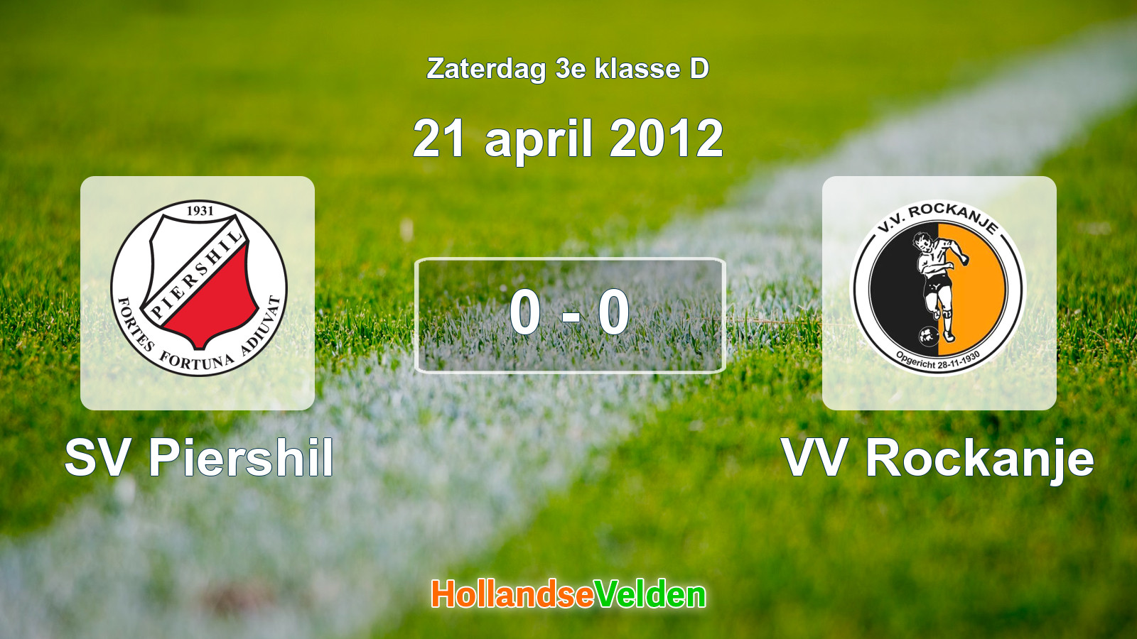 Gespeelde wedstrijd: SV Piershil - VV Rockanje 0 - 0 (21 april 2012)