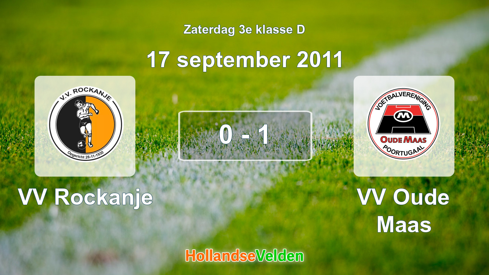 Gespeelde wedstrijd: VV Rockanje - VV Oude Maas 0 - 1 (17 september 2011)