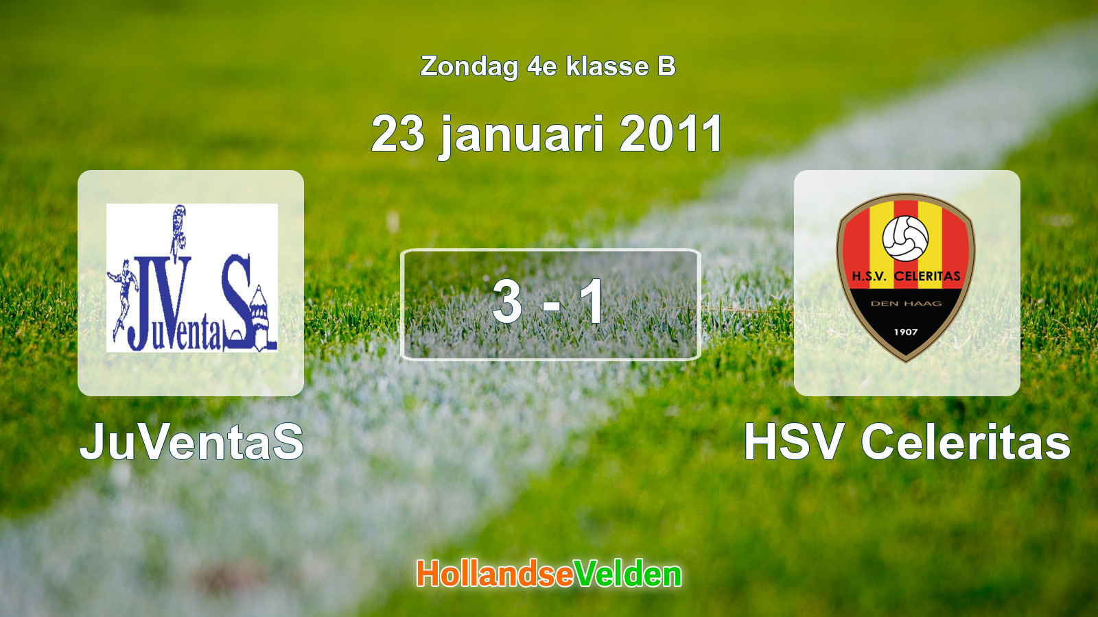 Gespeelde wedstrijd: JuVentaS - HSV Celeritas 3 - 1 (23 januari 2011)