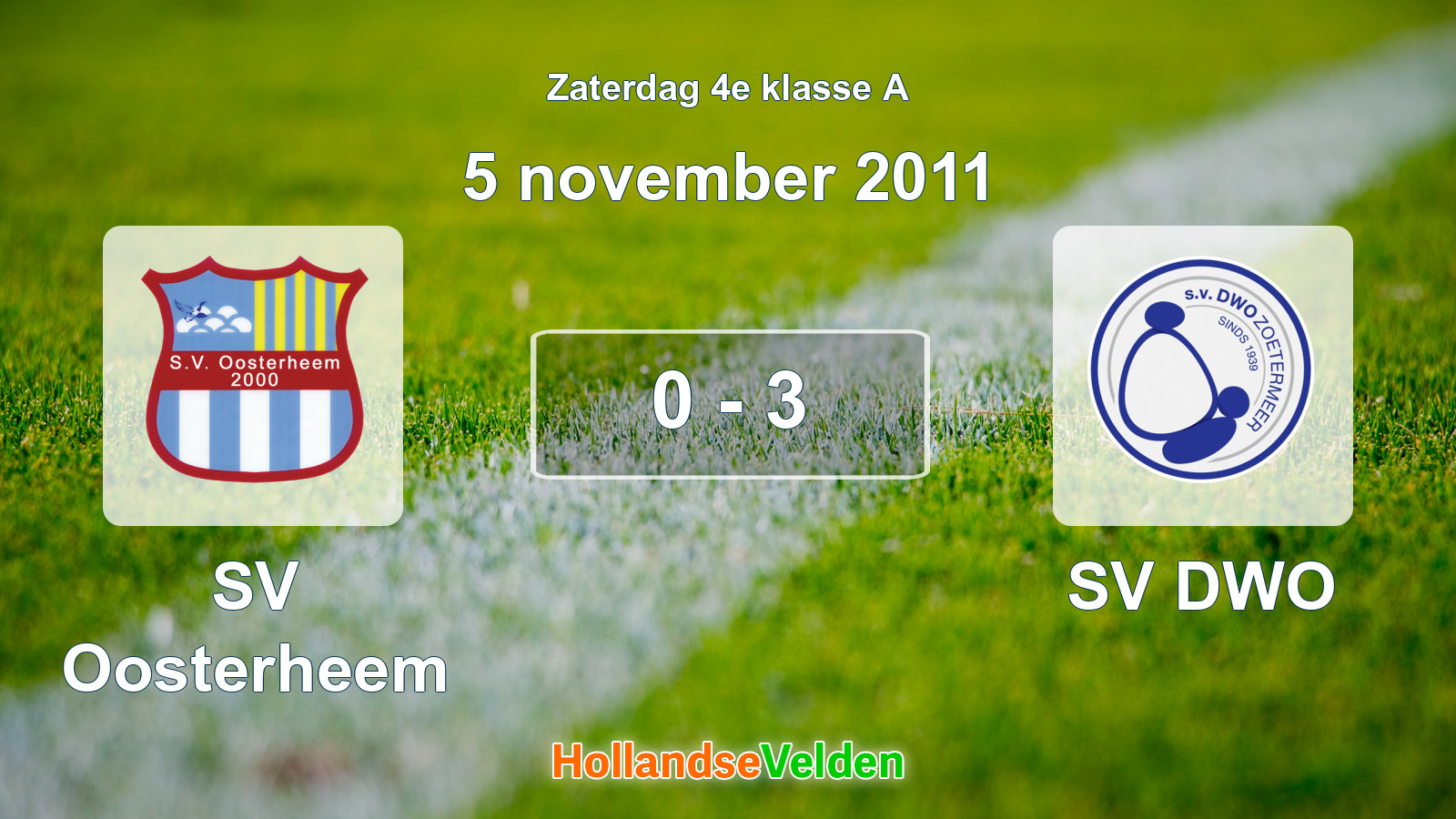 Gespeelde wedstrijd: SV Oosterheem - SV DWO 0 - 3 (5 november 2011)