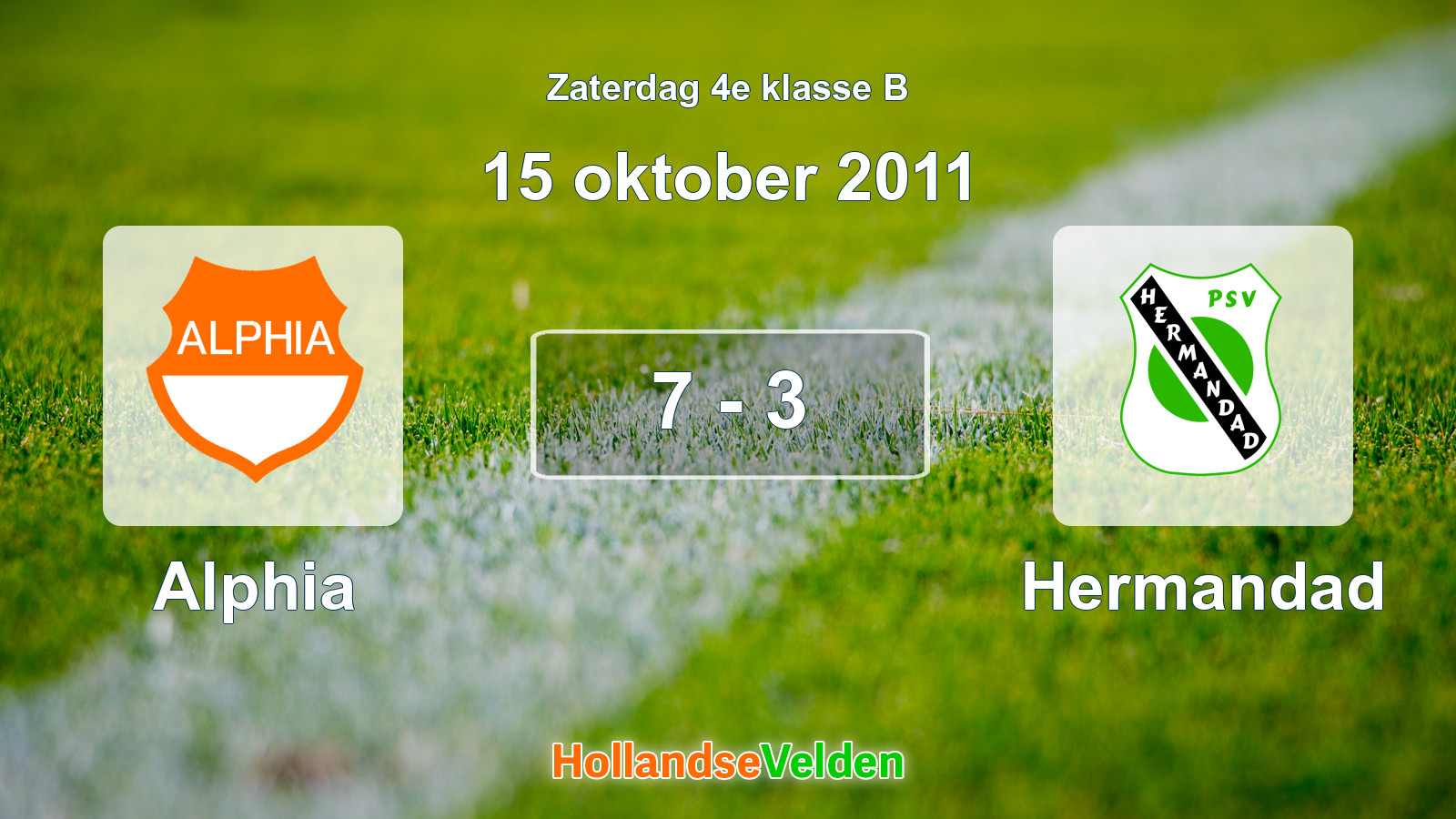 Gespeelde wedstrijd: Alphia - Hermandad 7 - 3 (15 oktober 2011)