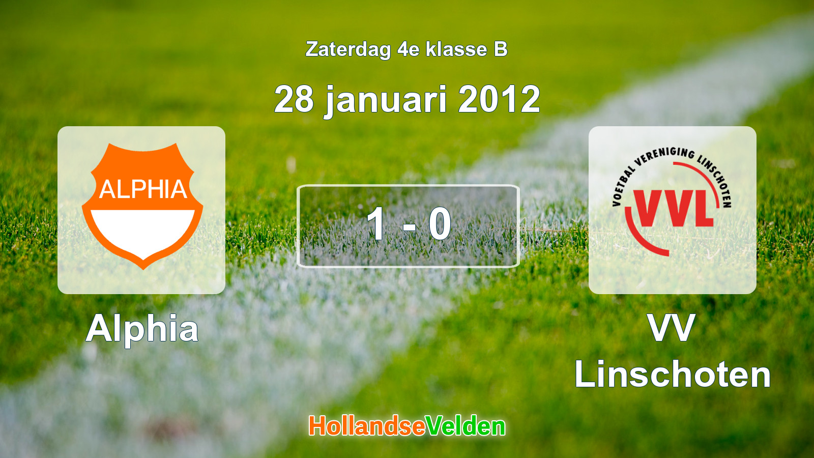 Gespeelde wedstrijd: Alphia - VV Linschoten 1 - 0 (28 januari 2012)