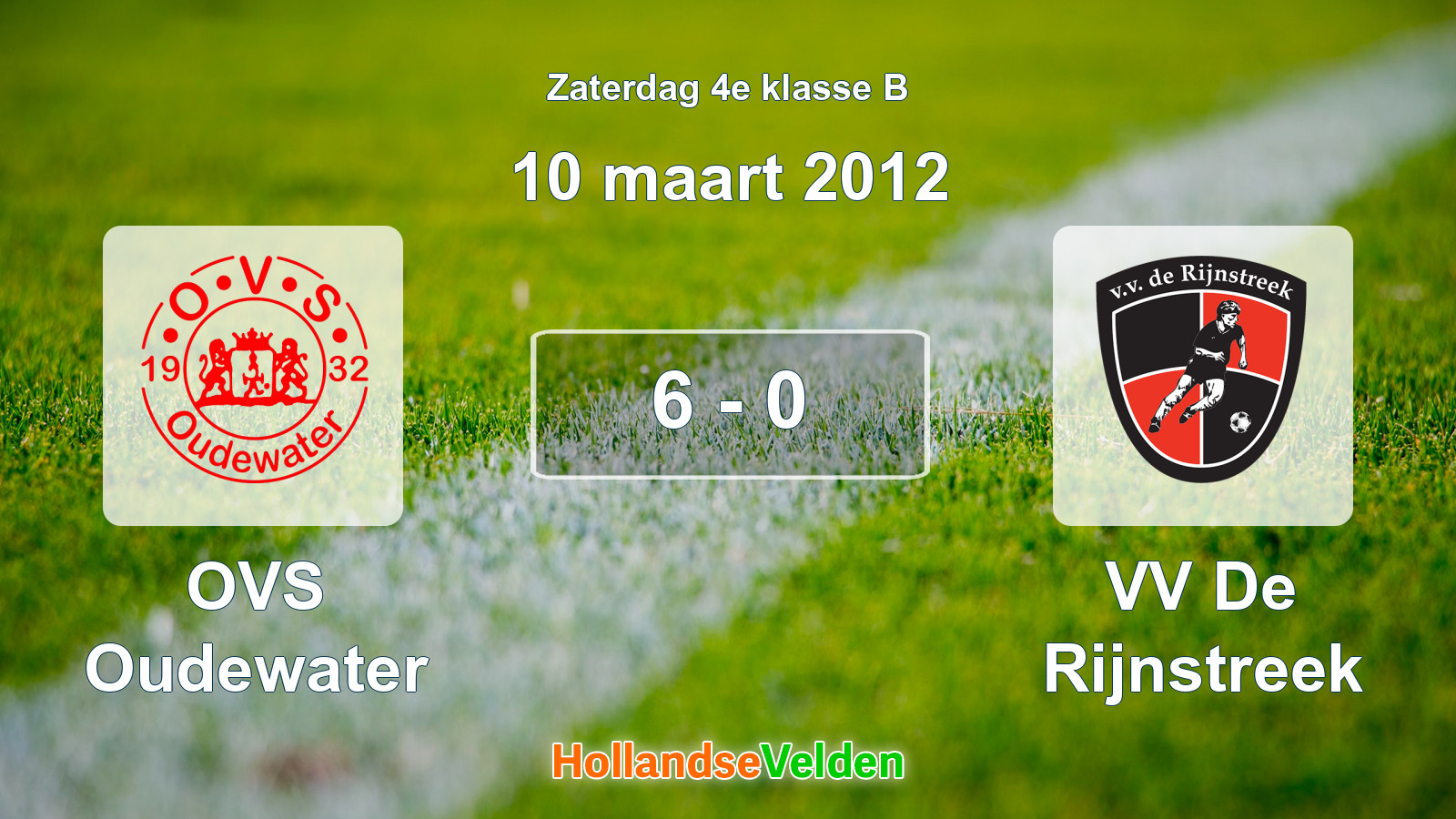 Gespeelde wedstrijd: OVS Oudewater - VV De Rijnstreek 6 - 0 (10 maart 2012)