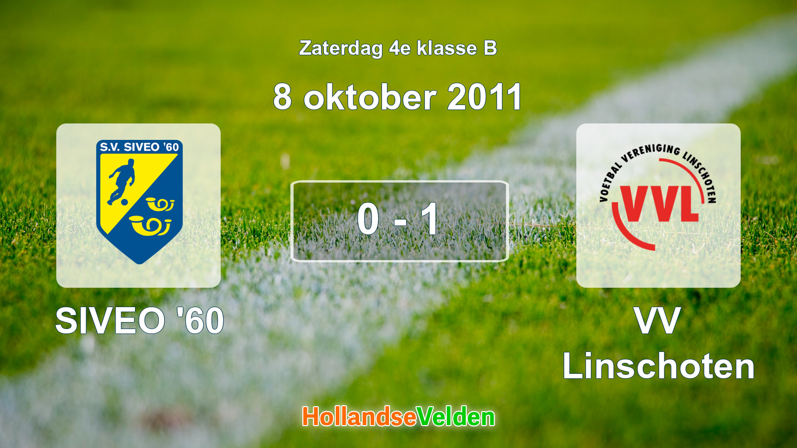 Gespeelde wedstrijd: SIVEO '60 - VV Linschoten 0 - 1 (8 oktober 2011)