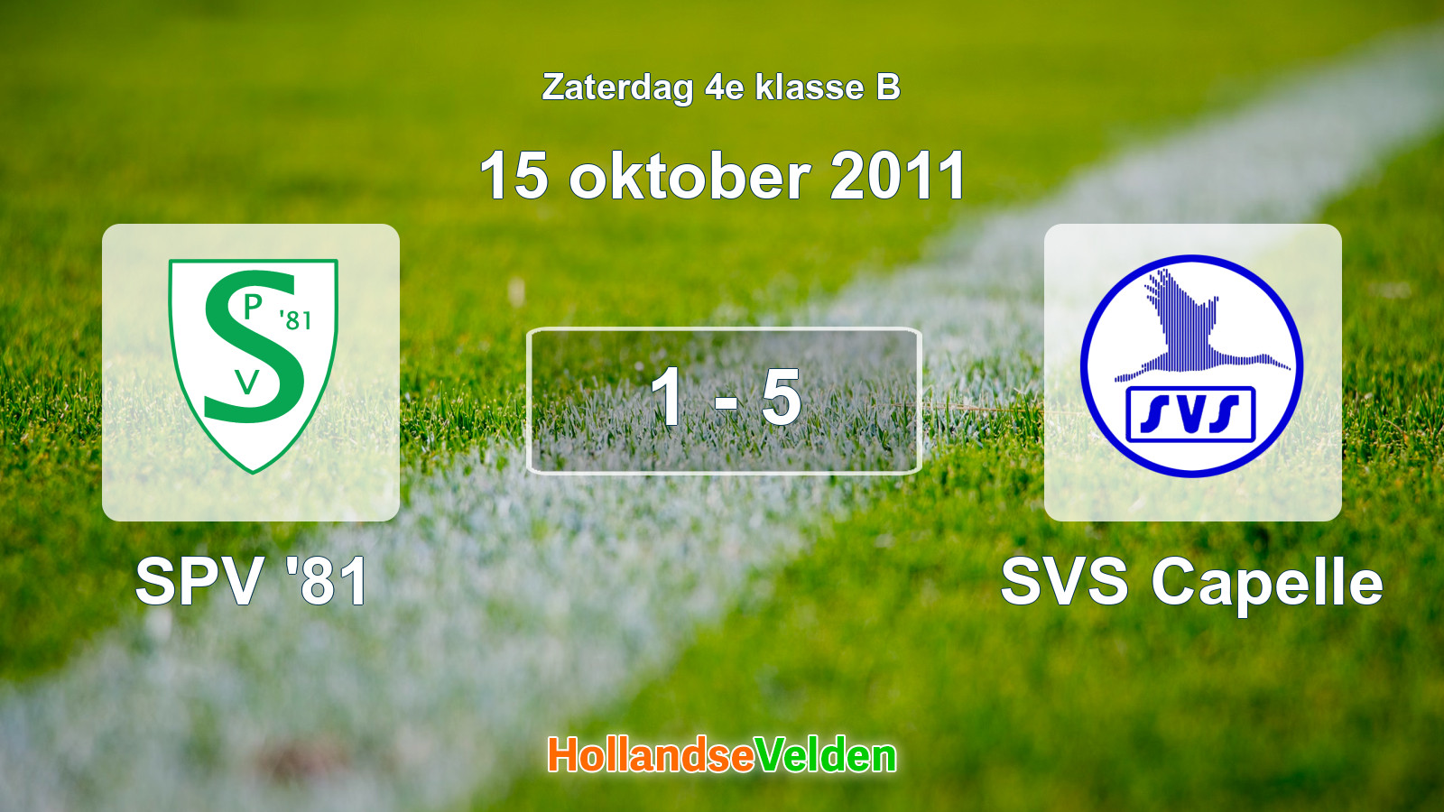 Gespeelde wedstrijd: SPV '81 - SVS Capelle 1 - 5 (15 oktober 2011)