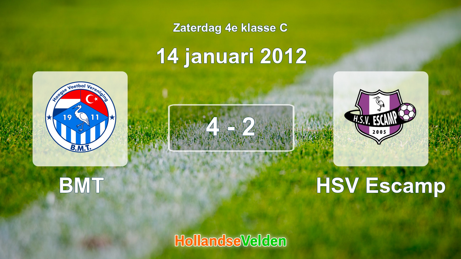 Gespeelde wedstrijd: BMT - HSV Escamp 4 - 2 (14 januari 2012)