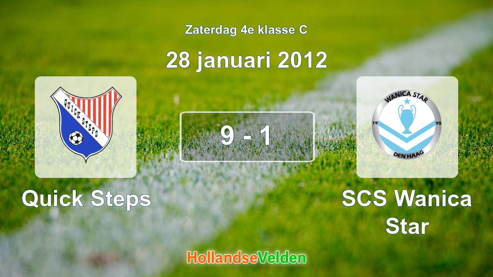 Gespeelde wedstrijd: Quick Steps - SCS Wanica Star 9 - 1 (28 januari 2012)