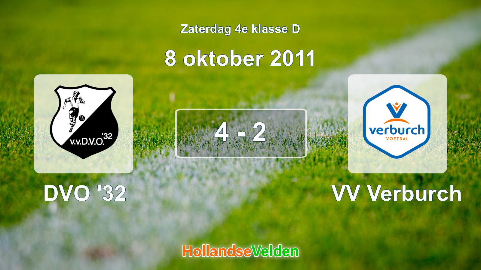 Gespeelde wedstrijd: DVO '32 - VV Verburch 4 - 2 (8 oktober 2011)
