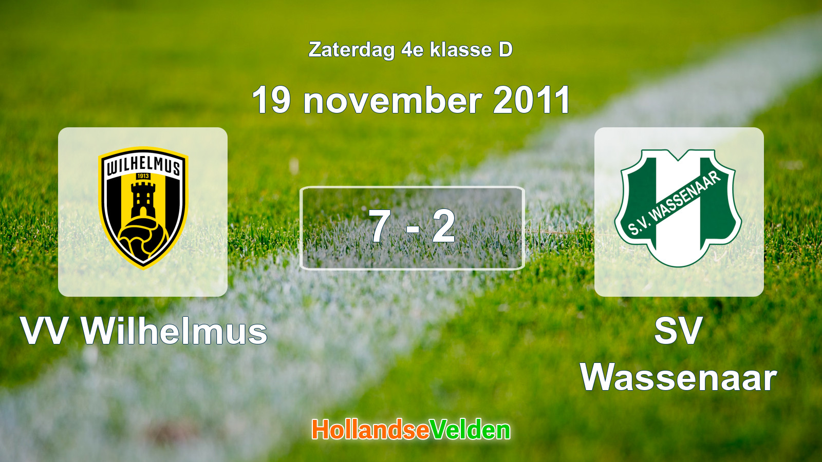 Gespeelde wedstrijd: VV Wilhelmus - SV Wassenaar 7 - 2 (19 november 2011)