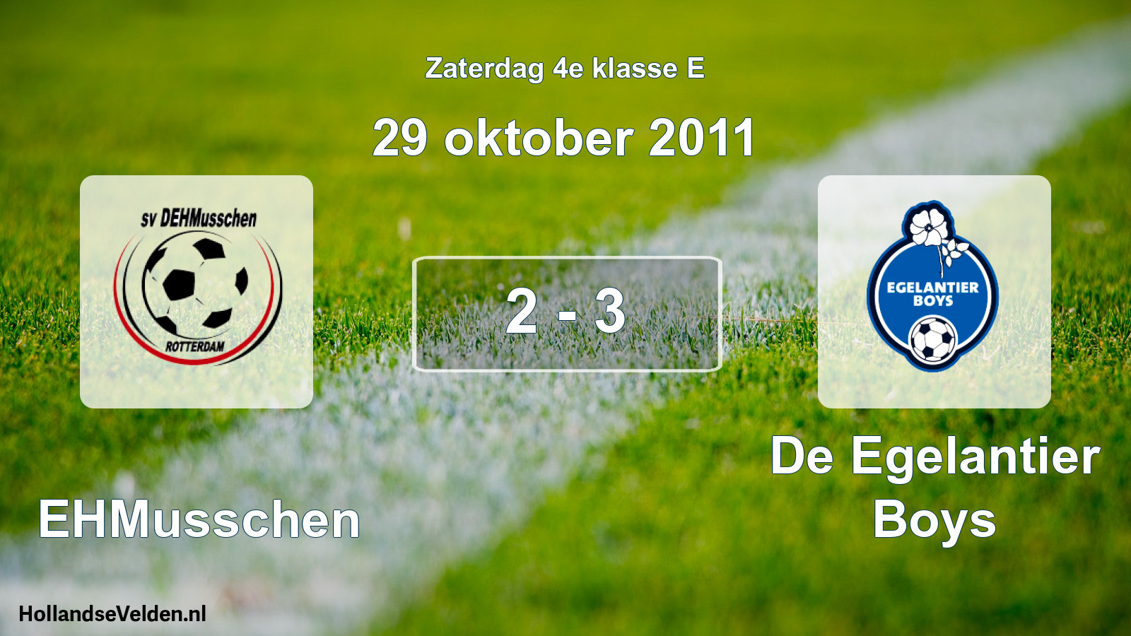 Gespeelde wedstrijd: DEHMusschen - De Egelantier Boys 2 - 3 (29 oktober 2011)