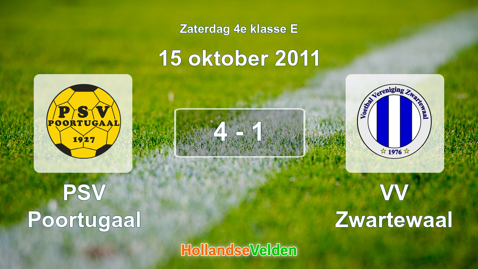 Gespeelde wedstrijd: PSV Poortugaal - VV Zwartewaal 4 - 1 (15 oktober 2011)
