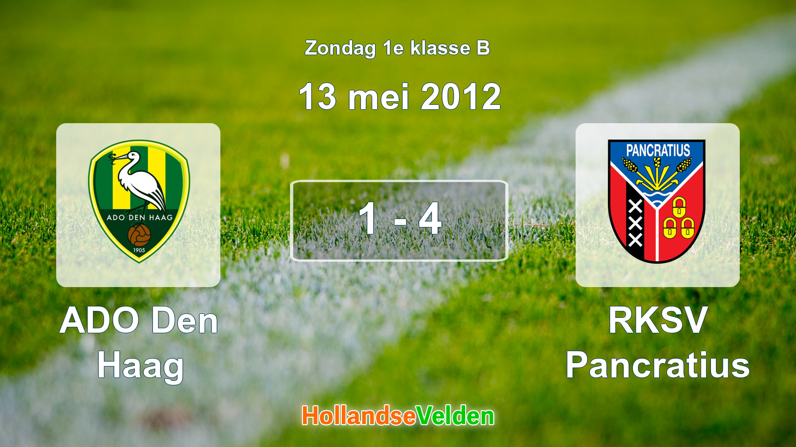 Gespeelde wedstrijd: ADO Den Haag - RKSV Pancratius 1 - 4 (13 mei 2012)