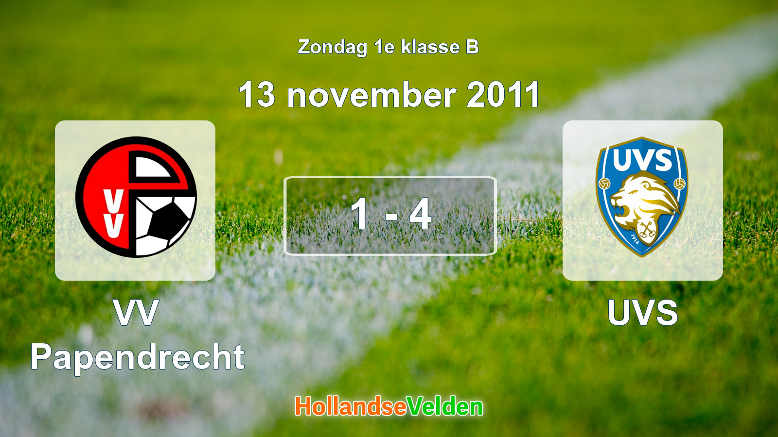 Gespeelde wedstrijd: VV Papendrecht - UVS 1 - 4 (13 november 2011)