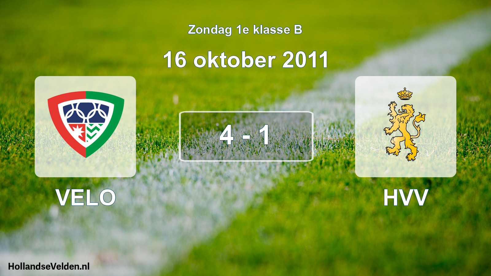 Gespeelde wedstrijd: VELO - HVV 4 - 1 (16 oktober 2011)