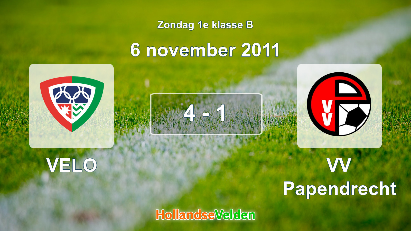 Gespeelde wedstrijd: VELO - VV Papendrecht 4 - 1 (6 november 2011)