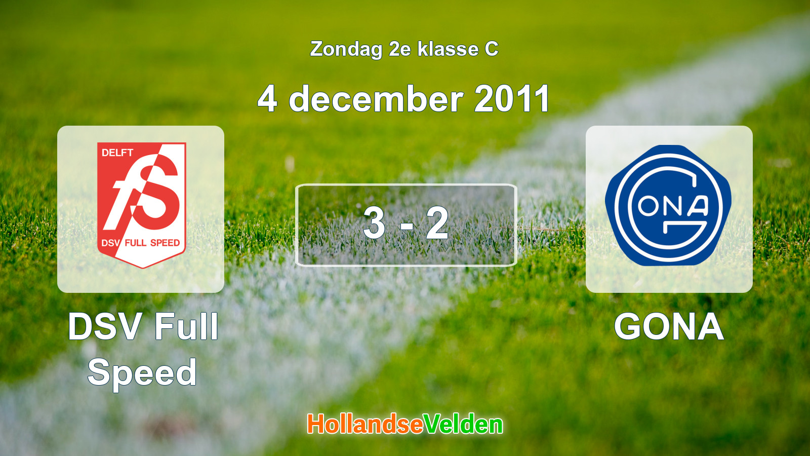 Gespeelde wedstrijd: DSV Full Speed - GONA 3 - 2 (4 december 2011)