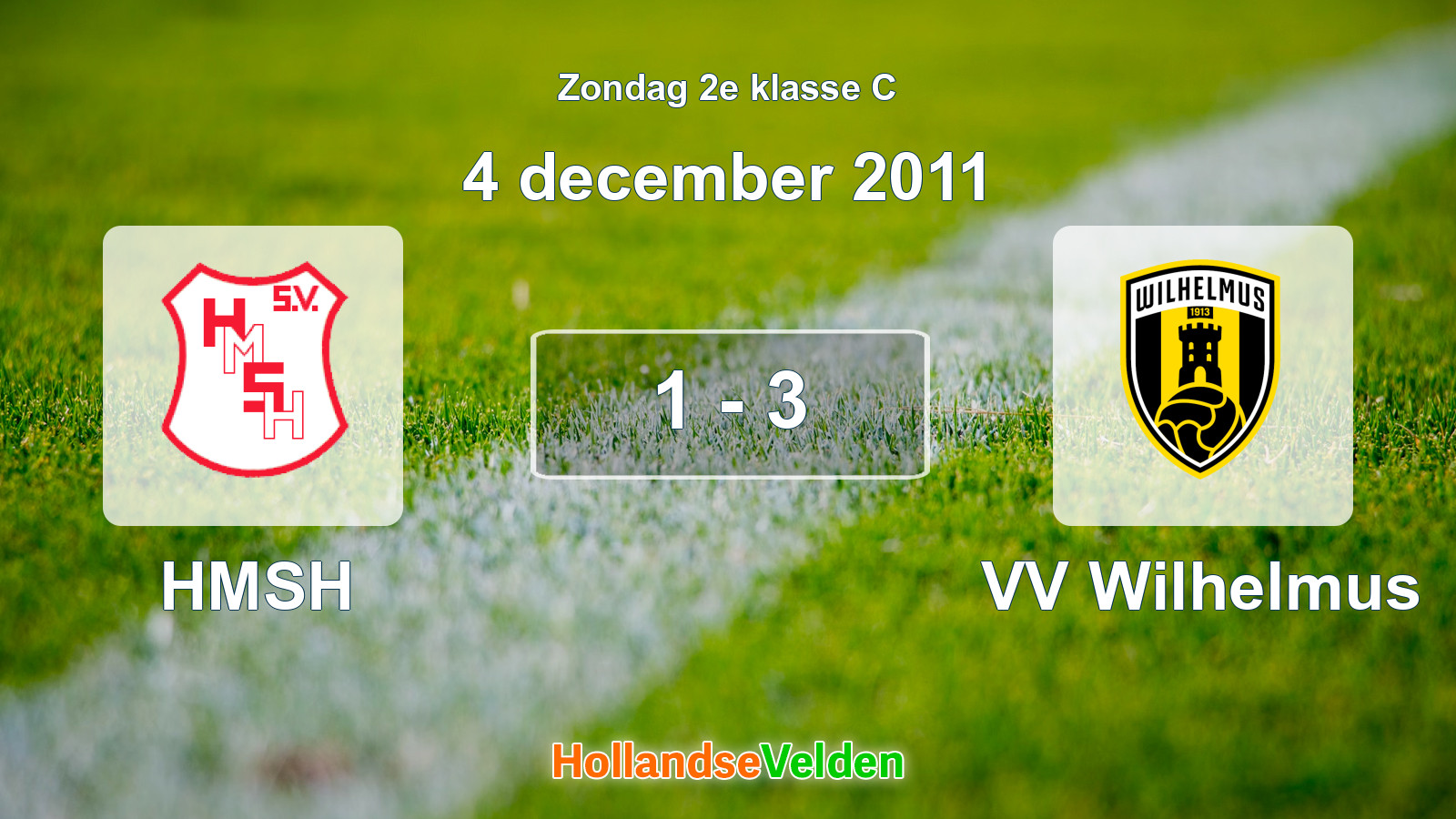 Gespeelde wedstrijd: HMSH - VV Wilhelmus 1 - 3 (4 december 2011)