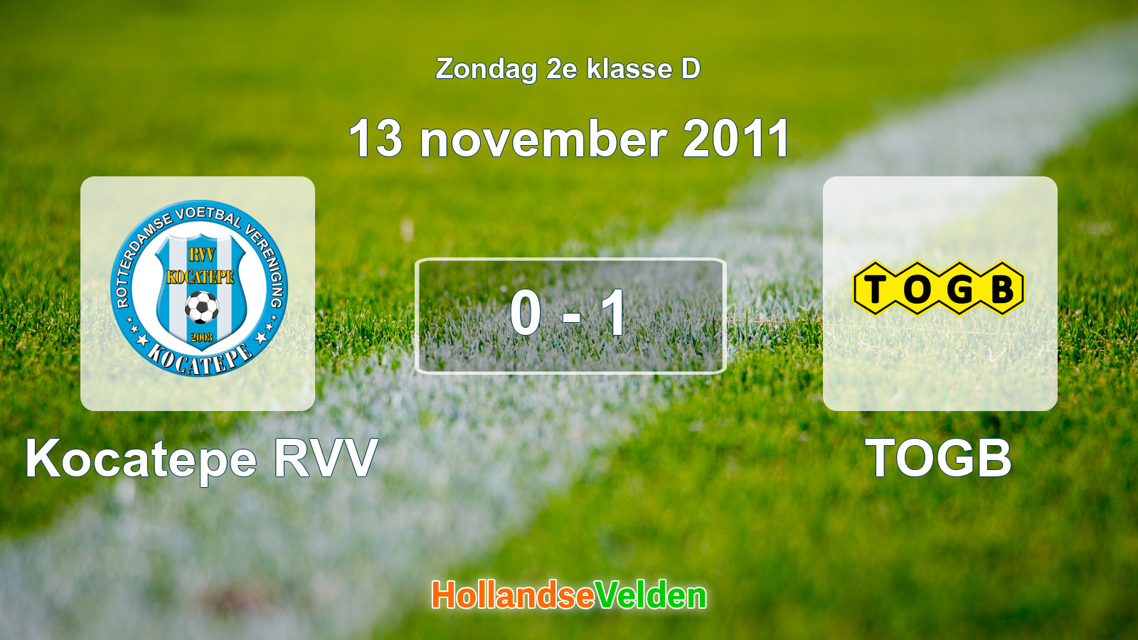 Gespeelde wedstrijd: Kocatepe RVV - TOGB 0 - 1 (13 november 2011)