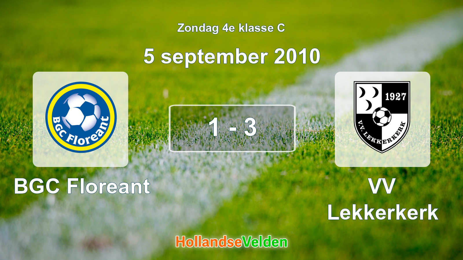 Gespeelde wedstrijd: BGC Floreant - VV Lekkerkerk 1 - 3 (5 september 2010)