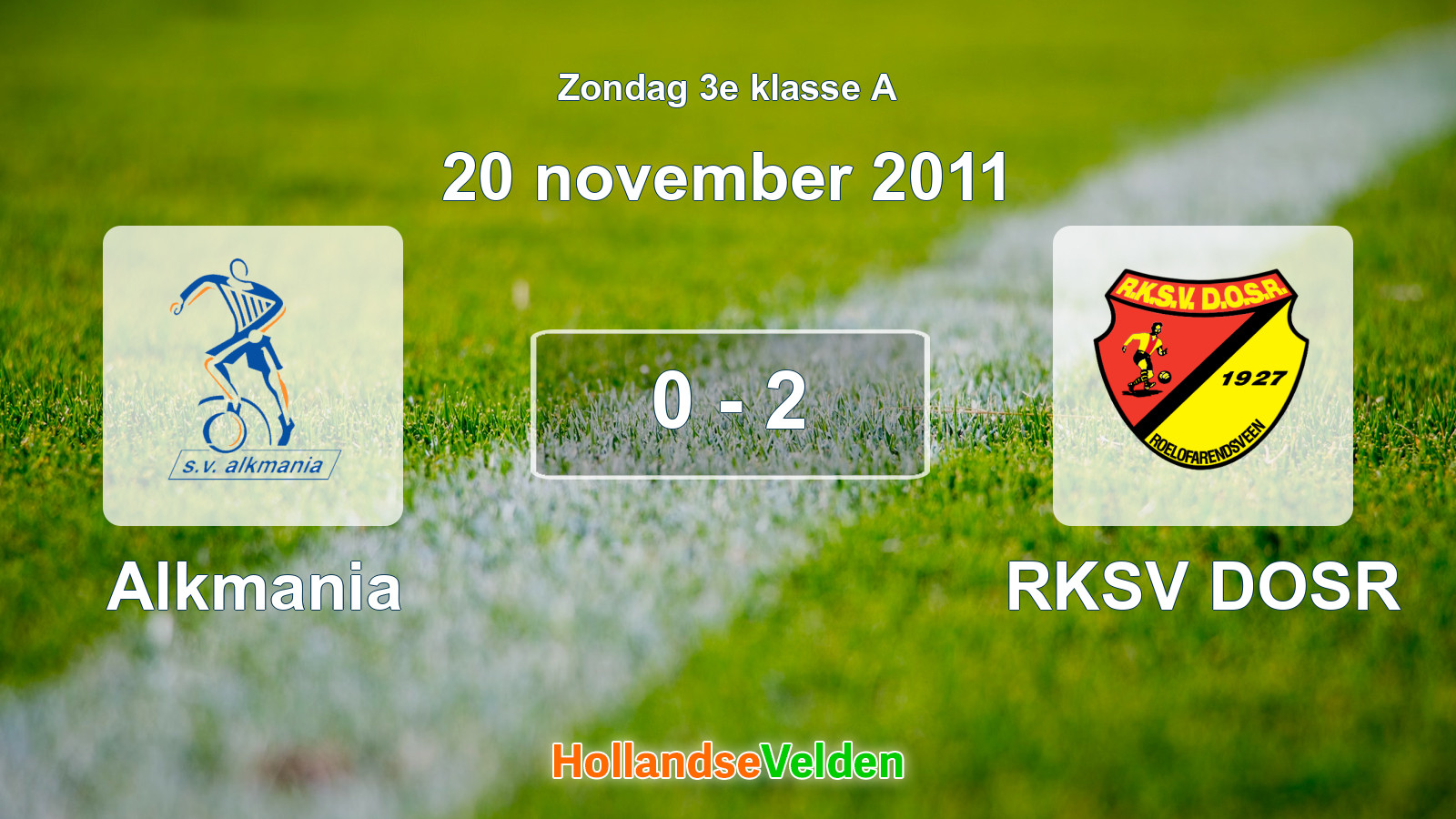 Gespeelde wedstrijd: Alkmania - RKSV DOSR 0 - 2 (20 november 2011)