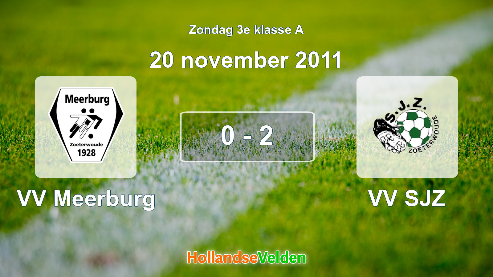 Gespeelde wedstrijd: VV Meerburg - VV SJZ 0 - 2 (20 november 2011)