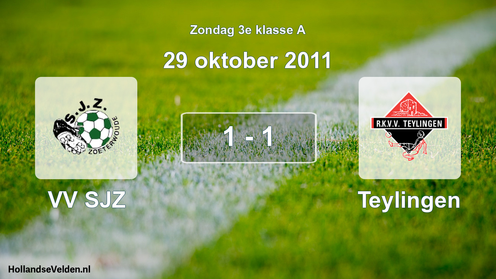 Gespeelde wedstrijd: VV SJZ - Teylingen 1 - 1 (29 oktober 2011)
