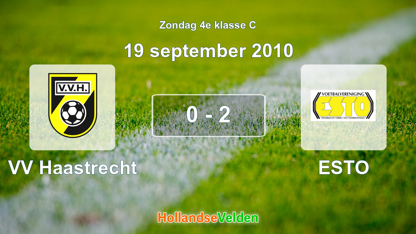 Gespeelde wedstrijd: VV Haastrecht - ESTO 0 - 2 (19 september 2010)