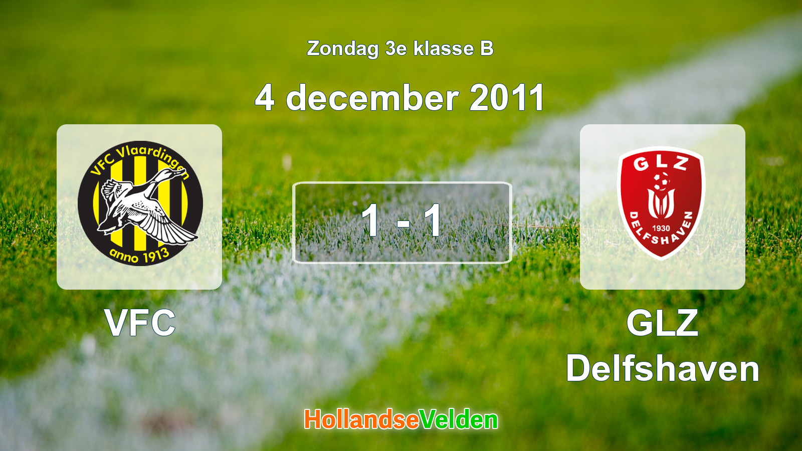 Gespeelde wedstrijd: VFC - GLZ Delfshaven 1 - 1 (4 december 2011)