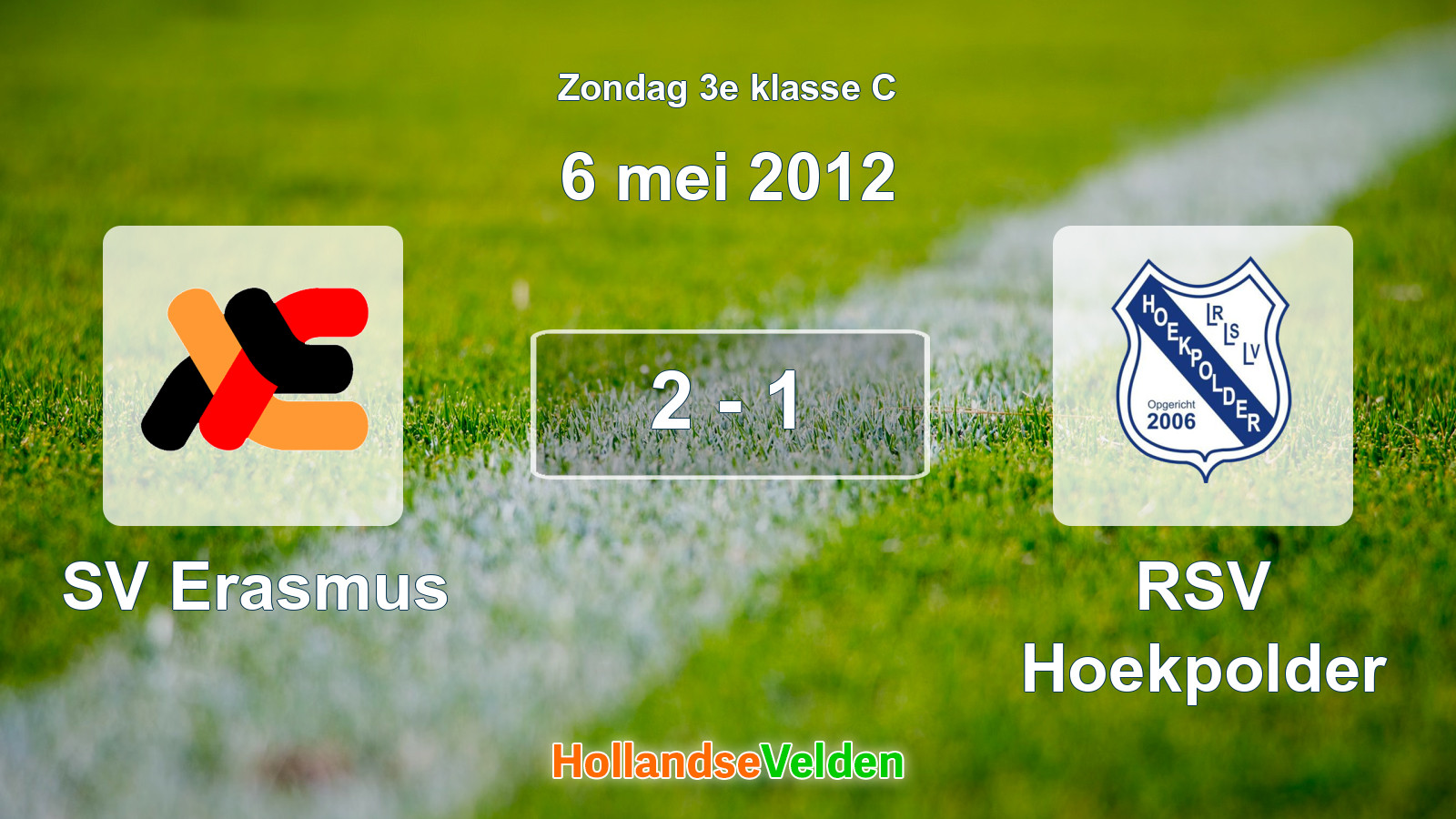 Gespeelde wedstrijd: SV Erasmus - RSV Hoekpolder 2 - 1 (6 mei 2012)